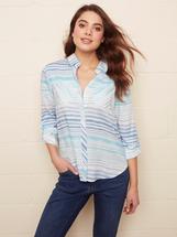 Charlie B Women's Printed Button-Down Blouse - Watercolor WATERCOLOR
