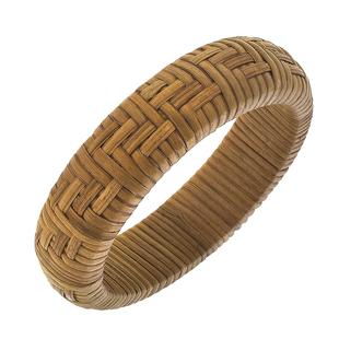 Canvas Aspen Rattan Statement Bangle in Brown BROWN