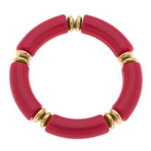 Canvas Lelani Resin Disc Stretch Bracelet FUCHSIA