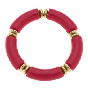 Canvas Lelani Resin Disc Stretch Bracelet FUCHSIA