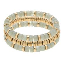 Canvas Brooklyn Resin Bead Bracelet Set of 3 GREY