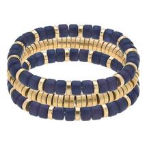 Canvas Brooklyn Resin Bead Bracelet Set of 3 NAVY