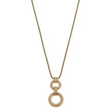Canvas Catrine Ribbed Metal Pendant Necklace in Worn Gold WORNGOLD