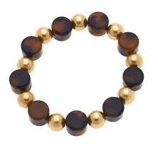 Canvas Ava Resin & Ball Bead Stretch Bracelet in Tortoise TORTOISE