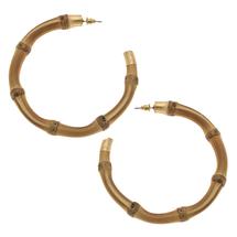 Canvas Felicity Bamboo Statement Hoop Earrings in Natural NATURAL