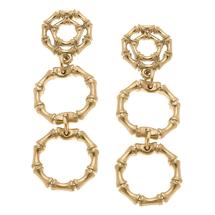 Canvas Jenny Bamboo Statement Drop Earrings in Worn Gold WORNGOLD