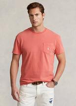 Polo Ralph Lauren Men's Classic Fit Cotton-Linen Pocket T-Shirt AMALFIRED