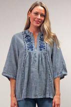 Kyla Seo Women's Ruby Blouse DKCHAMBRAY