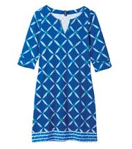 Hatley Women's Lucy Dress - Diamond Ikat (Long) BLUEQUARTZ