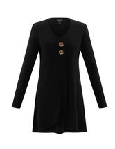 Marble Of Scotland Women's Tunic With Button Detail BLACK