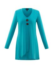 Marble Of Scotland Women's Tunic With Button Detail TURQUOISE