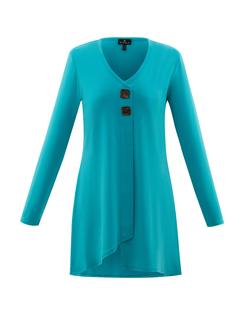 Marble Of Scotland Women's Tunic With Button Detail TURQUOISE