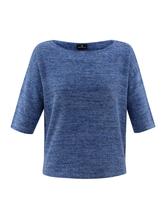 Marble Of Scotland Women's 3/4 Sleeve Marled Sweater BLUEMARL