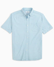 Southern Tide Men's Eastport Printed Intercoastal S/S Shirt HTRSKYBLUE