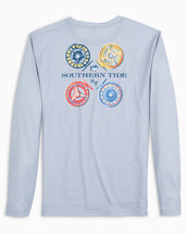 Southern Tide Men's The Reel Deal Performance L/S T-Shirt SEAGULLGREY
