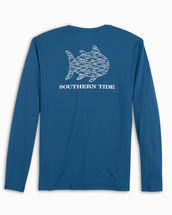 Southern Tide Men's Wave Skipjack Fill Performance L/S T-Shirt DARKBLUE