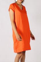 Foil Women's Fringe Benefits Linen Dress GRENADINE