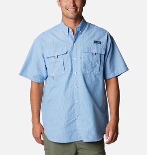 Columbia Men’s PFG Super Bahama Short Sleeve Shirt BLUEMACAWMICR