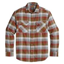 Pendleton Men's Plaid Burnside Double-Brushed Flannel Shirt GREY/BRN/RED