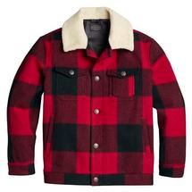 Pendleton Men's Stadium Cloth Plaid Trucker Jacket RED/BLACK/CHECK