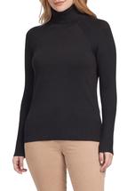 Tribal Women's Turtleneck With Wide Ribbed Cuff BLACK
