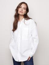 Charlie B Women's Loose Poplin Shirt WHITE