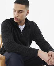 Barbour Men's Essential Tisbury Half Zip Sweater BLACK