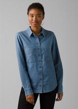 Prana Women's Earthshine Chambray Shirt CLASSICBLUE