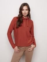 Charlie B Women's Solid Ottoman Cotton Sweater SPICE