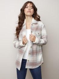 Charlie B Women's Boiled Wool Shirt Jacket WOODROSE