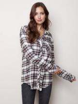 Charlie B Women's Viscose Plaid Shirt WOODROSE