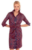 Gretchen Scott Jersey Twist and Shout Dress - Wall of Secrets RED/NAVY