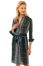 Gretchen Scott Breezy Blouson Dress - Campbell Plaid GREEN