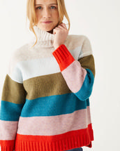Mer-Sea Women's Multicolored Striped Knit Sweater MULTI