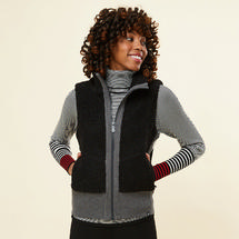 Krimson Klover Women's Ember Berber Fleece Vest BLACK