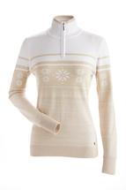 Nils Women's Deer Valley Metallic Sweater GOLDMETALLIC/WHITE