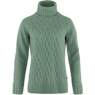 Fjallraven Women's Ovik Cable Knit Turtleneck PATINAGREEN
