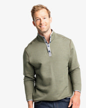 Southern Tide Men's Rutland Heather Reversible Quarter Snap Pullover HEATHERHUNTERGREEN