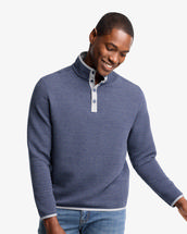 Southern Tide Men's Rutland Heather Reversible Quarter Snap Pullover HEATHERTRUENAVY