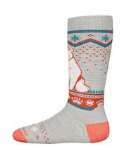 Smartwool Kids' Wintersport Full Cushion Polar Bear Pattern OTC Socks ASH