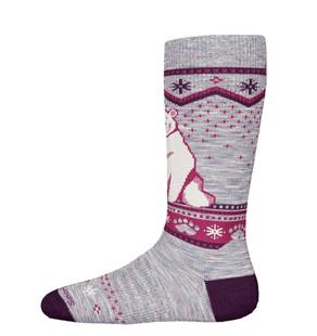 Smartwool Kids' Wintersport Full Cushion Polar Bear Pattern OTC Socks PURPLEECLIPSE