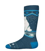 Smartwool Kids' Wintersport Full Cushion Polar Bear Pattern OTC Socks TWILIGHTBLUE
