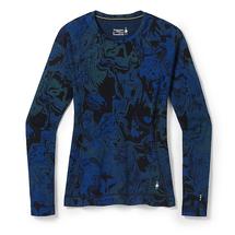 Smartwool Women's Classic Thermal Merino Base Layer Pattern Crew BLUEBERRYHILLMARBLE