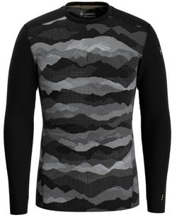 Smartwool Men's Classic Thermal Merino Base Layer Pattern Crew BLACKMOUNTAINSCAPE