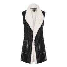 Wooly Bully Women's Cute Cable Vest BLACK