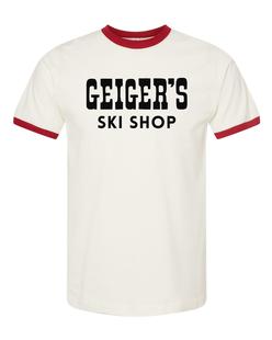 Geiger's X Wild Northland Unisex Ski Shop Ringer Tee VINTAGEWHITE/RED