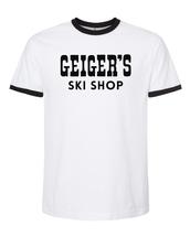 Geiger's X Wild Northland Unisex Ski Shop Ringer Tee WHITE/BLACK