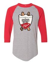 Geiger's X Wild Northland Unisex Ski Shop Crest Baseball Tee GREY/RED