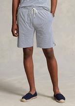Polo Ralph Lauren Men's 7.5-Inch Striped Jersey Short NEVIS/CLANCYBLUE