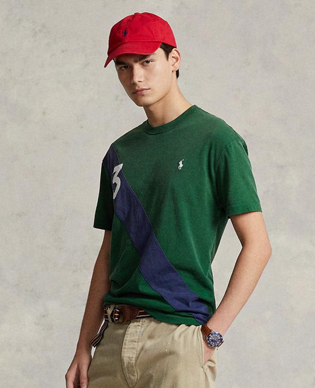 pereza Corea Aeródromo Polo Ralph Lauren Men's Classic Fit Banner- Stripe Jersey T- Shirt